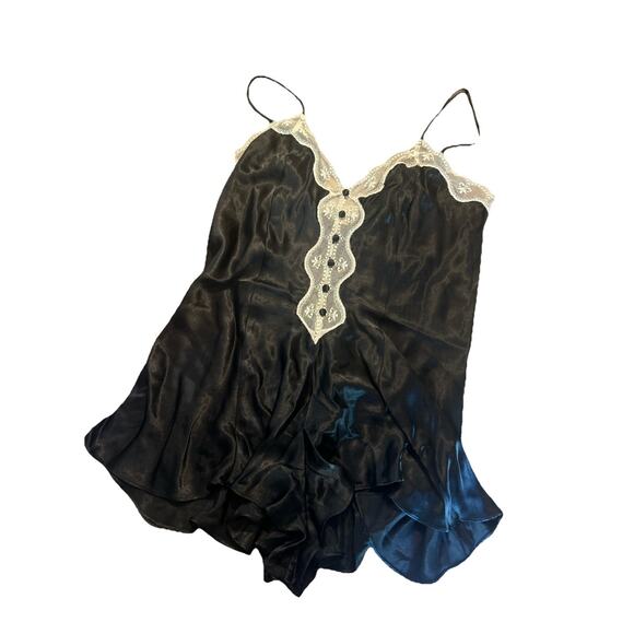 Lot of 2 Vintage 80s Lace Teddy One Piece Lingerie Black & White M 36 Warners - Picture 6 of 8